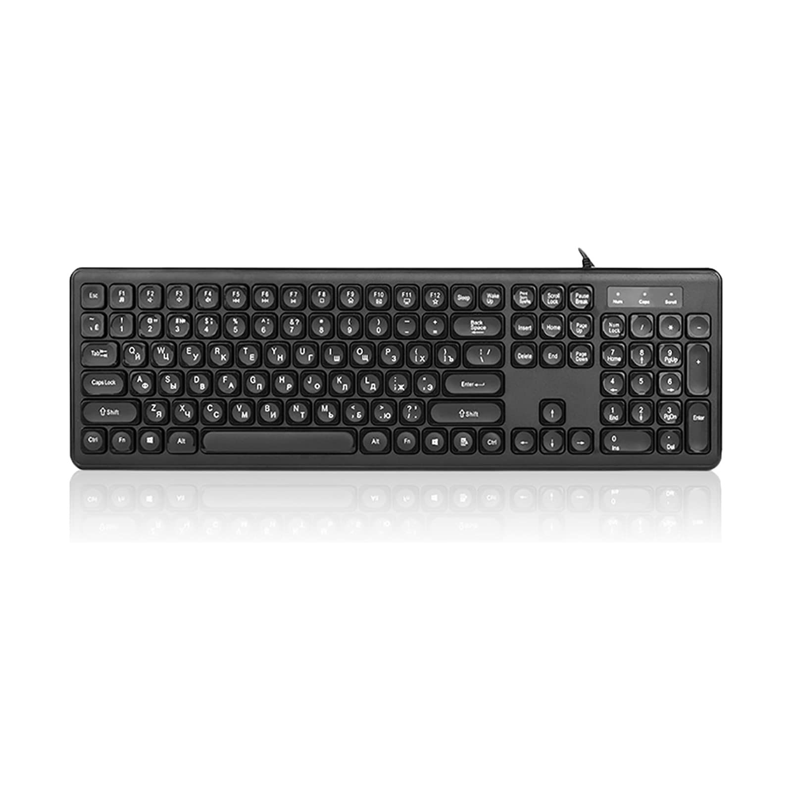 Tastiera Russa, Tastiera Russa per esercitarsi a digitare a 108 Tasti, connessione cablata USB, Tastiera Standard per Computer Adatta per Principianti, Computer, Desktop, PC, Notebook, Studenti, App