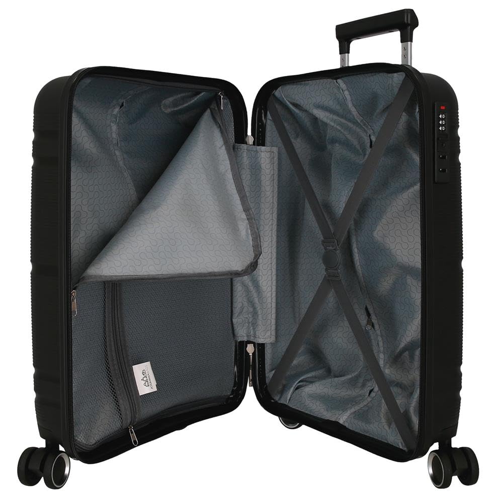 Roll Road Universe walizka kabinowa czarna 39 x 55 x 21 cm sztywna 2,4 kg zamek TSA polipropylen 2,4 kg 37 l bagaż podręczny, Czarny (Black), Talla única, walizka kabinowa