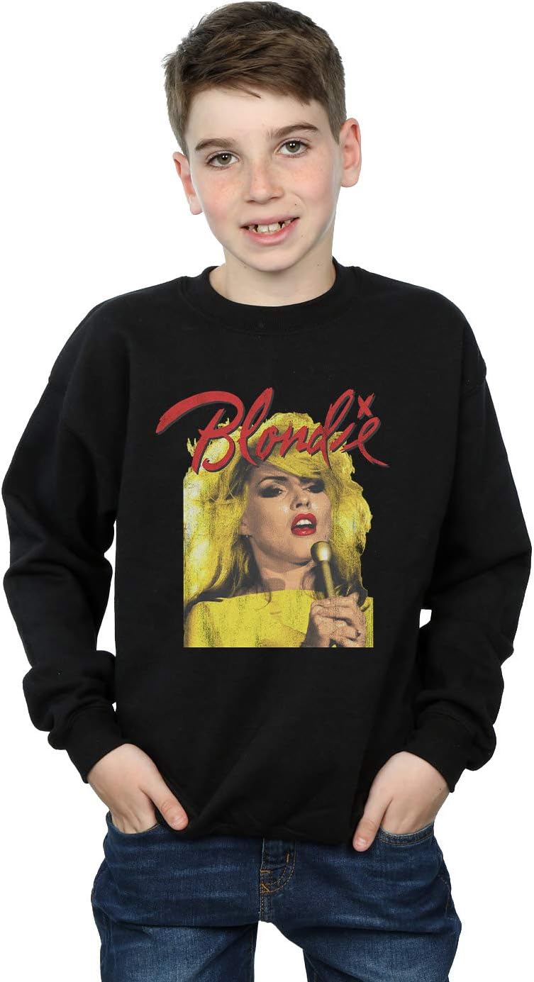 Absolute Cult Blondie Boys Singing with Mic Sweatshirt Black 9-11 Years