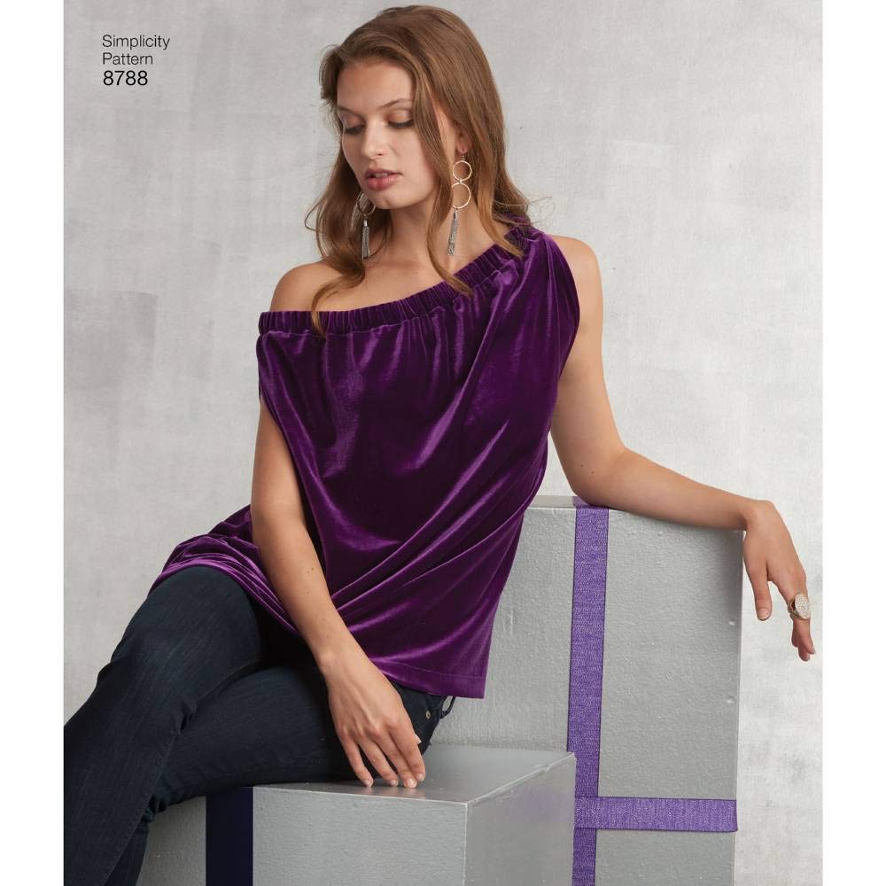 Pull pour femme sur mesure grâce au patron Simplicité 8788 hauts tailles 14 à 22