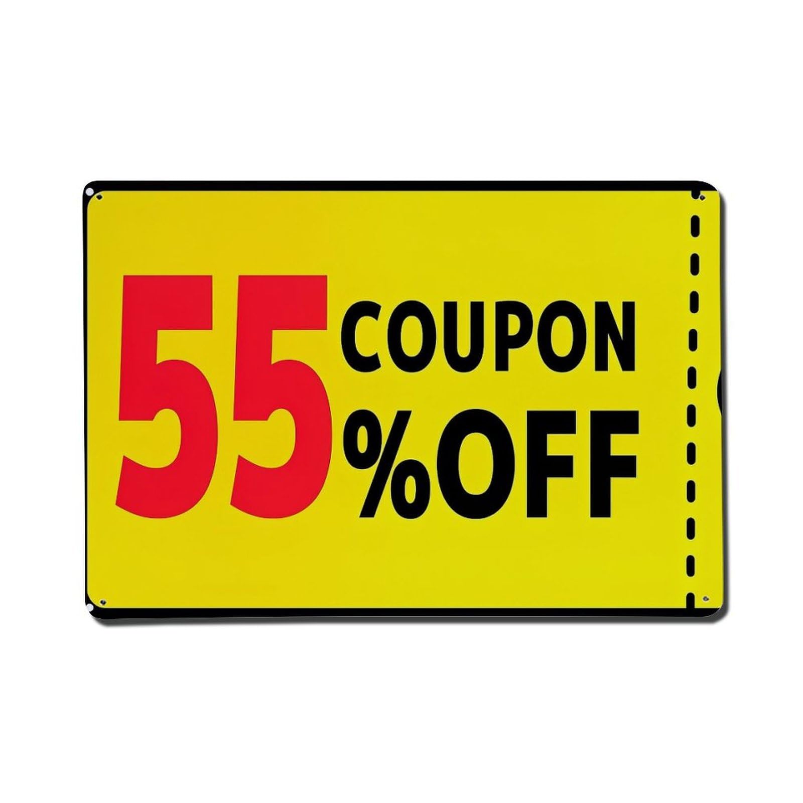 Nestemfo Vintage Fifty Five Percent Off Coupon Tin Sign Metal Sign, Living Room,Bar, Home, Bedroom Wall Decor,Retro Metal Poster 8X12 Inches