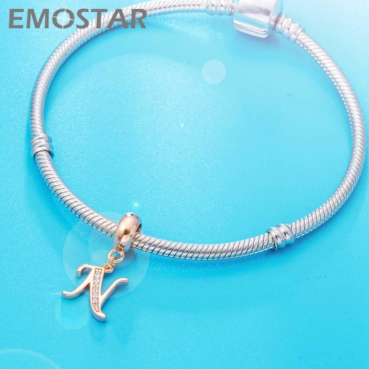 EMOSTAR Letter Charms Initial A-Z Alphabet Beads, Rose Gold 925 Sterling Silver Dangle CZ Birthstone Pendant, Gifts for European Charm Bracelet/Mothers Day/Birthday - Image 5