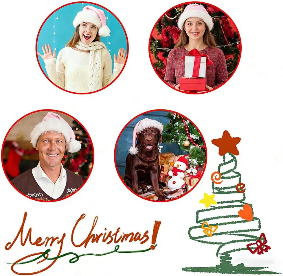 Christmas Santa Hat for Adults,Classic Santa Hats for Christmas Party Decorations - Image 6