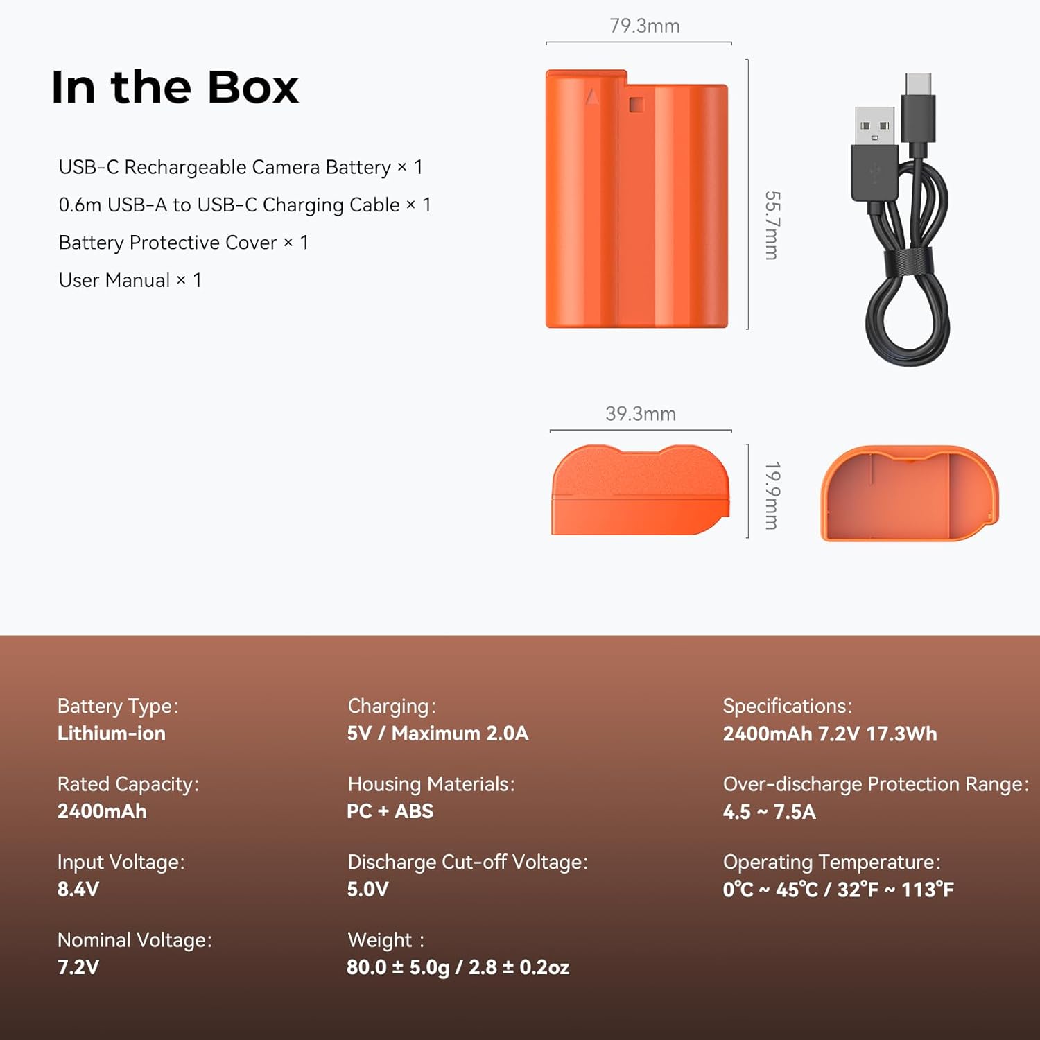 SMALLRIG 2400mAh Replacement USB-C Camera Battery for Nikon EN-EL15C, for Nikon ZR, Z6 III, Zf, Z8, Z7, Z7 II, Z6 II, Z5, D850, D810, D810A, D780, D750, D610, D500, 2.5H Fast Charging - Image 9