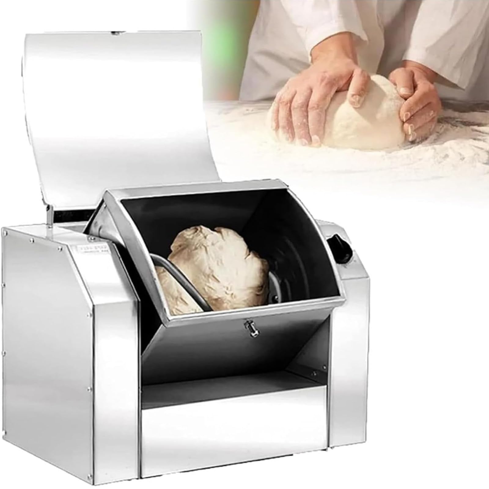 GLJTUO mixers for baking Dough Mixer Commercial Kneading Machine Automatic Flour Mixer,Electric Kitchen Food Mixer,30/50kg/H Professional Dough Mixing Machine,With Timing Functi,3kg