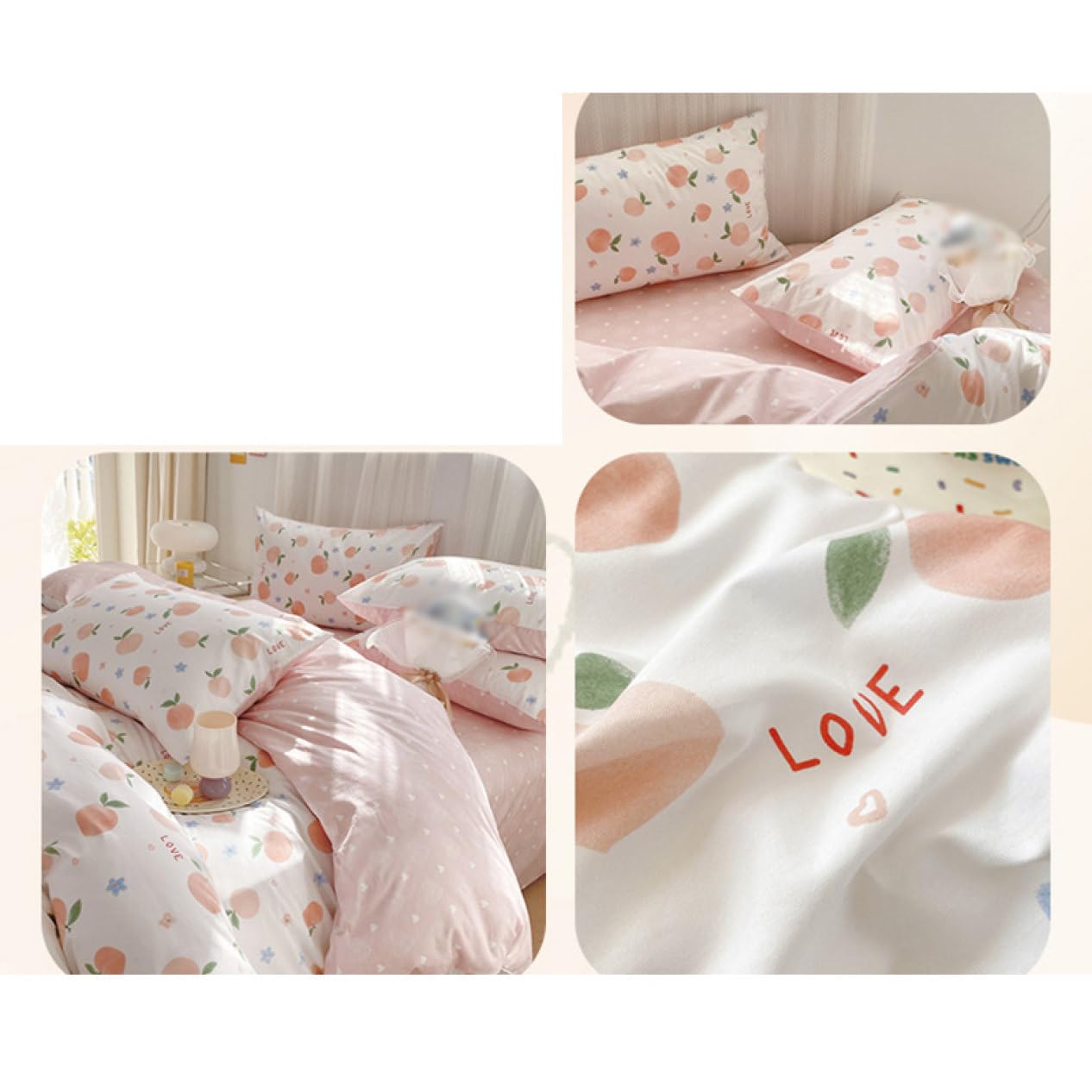 Amazon｜寝具カバーセット 布団カバー セミダブル 4点セット 花柄6