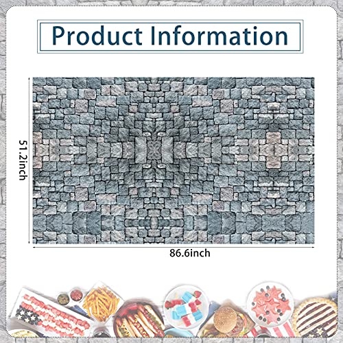 Irenare IRENARE-09 1 Pack Cobblestone Tablecloth Stone Printed Table Cover Medieval Table Decoration Plastic Tablecloth Stone Brick Tablecovers thumb #1