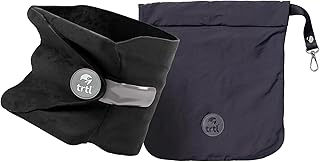 trtl Pillow - Scientifically Proven, Super Soft Neck Support Travel Pillow for Airplanes - Lightweight and Machine Washable - Ergonomic Design for Traveling on Flights, Cars, and Trains - Black