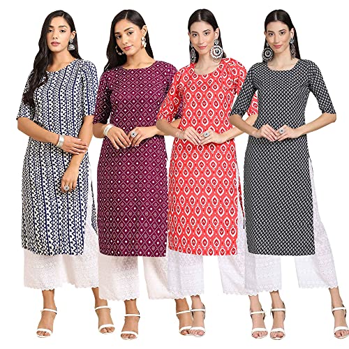Image of Pinkmint Women's Crepe Digital Print Straight Kurta