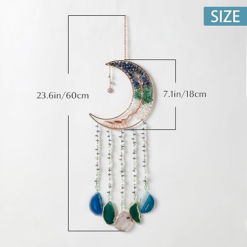 Miniatura 2 de Atrapasueños con piedras preciosas de ágata, árbol de la vida de 7 chakras, atrapasueños con piedras de cristal arcoíris, decoración de pared hecha