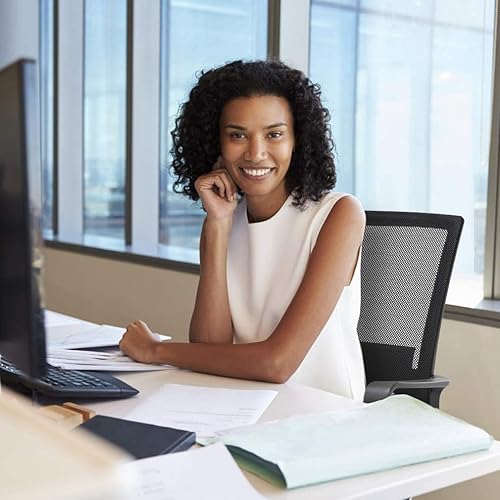 Miniatura 2 de Silla ergonómica de oficina de escritorio barata para el hogar, silla de malla simple, soporte lumbar, taburete ajustable ejecutivo moderno, silla