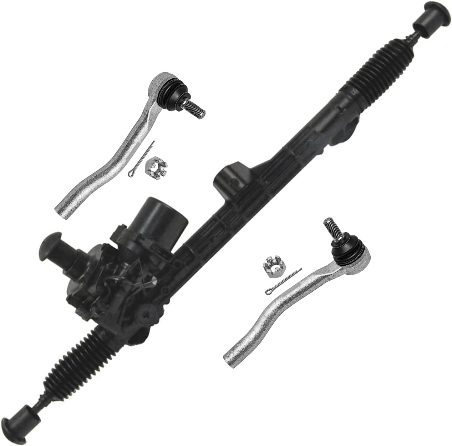 Detroit Axle - 2.4L Steering Rack and Pinion Kit for 2013-2017 Honda Accord Electric Power Steering Rack and Pinion Assembly 2 Outer Tie Rod Ends 2014 2015 2016 Replacement