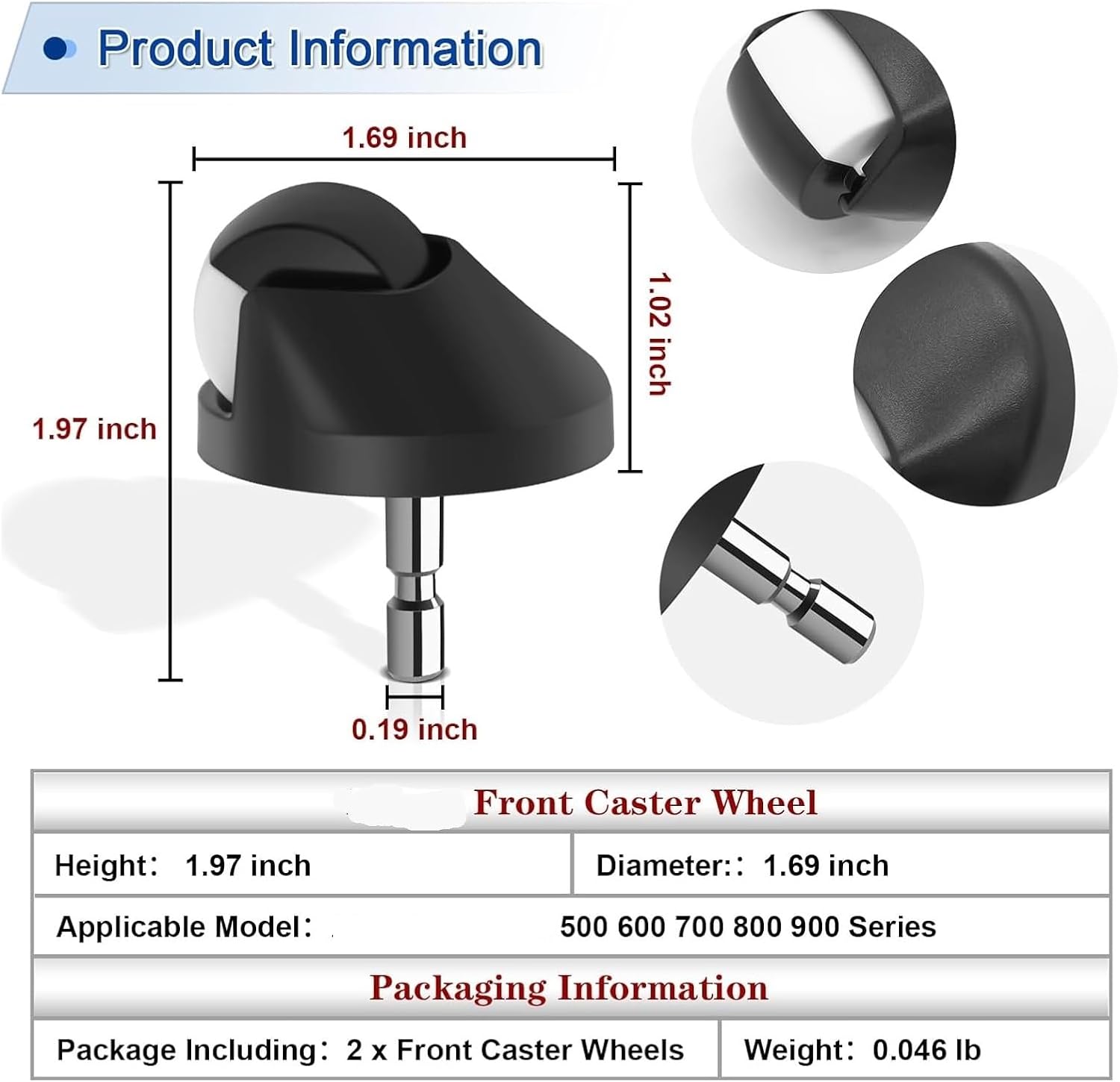 Front Wheel Caster Assembly Replacement Parts,Compatible For Roomba, 500 600 700 800 900 I7 E5 E6 Series Robot Vacuum Cleaners Accessories(2PCS)