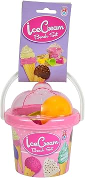 Androni Beach Pail and Sand Toy Set, Ice Cream Shop 5-Piece
