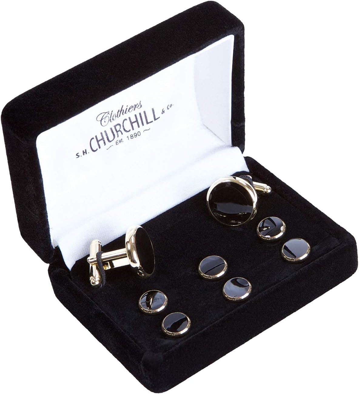 Men’s Formal Black Accessory Virtual Bundle – Bow Tie, Cummerbund, Pocket Square & Cufflinks Set