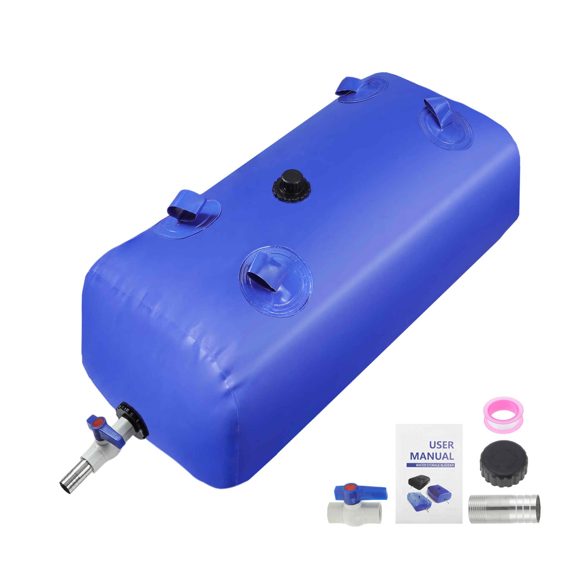 A ABSOPRO 110 L/29 gal Water Bladder Storage Container Large Capacity Foldable Portable Water Tank Urgency Water Bladder Soft Water Bag RV Camping Garden Watering Field Irrigation 1000D