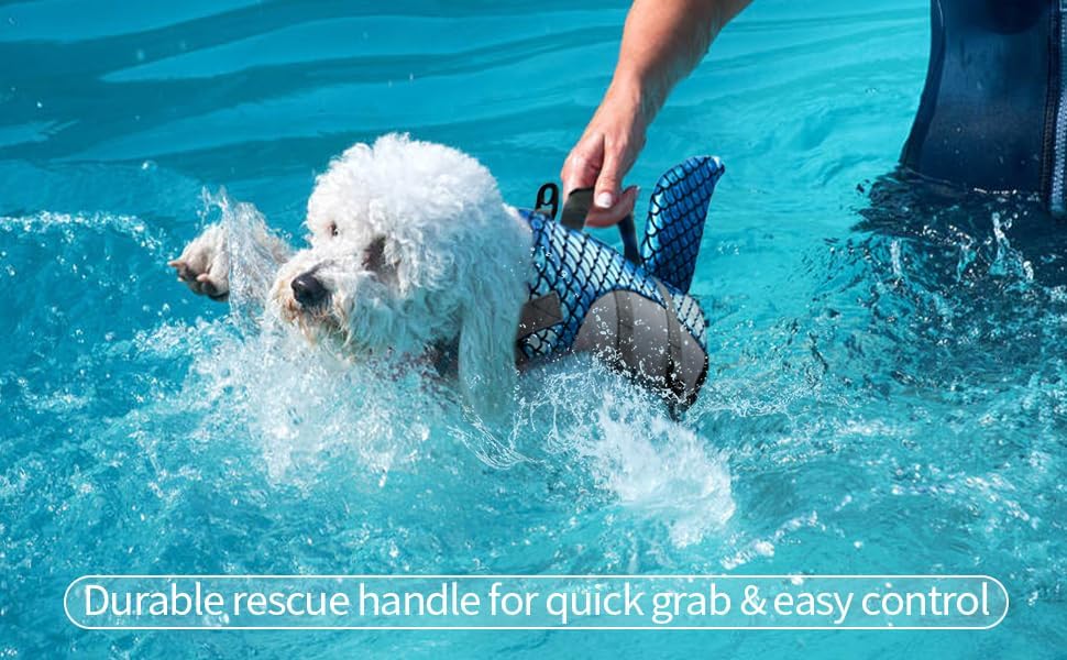 VBM Dog Life Jacket for Swimming Pet Safety Vest Adjustable Safety Jacket for Dog Lifesaver Swimming Training, Summer Swimwear Ripstop Float Coat 2