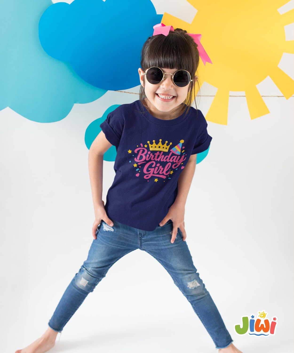 Birthday Girl Toddler T-Shirt – Crown Party Hat Confetti Tee – Fun Birthday Gift | Perfect for Toddlers’ Parties - Image 3