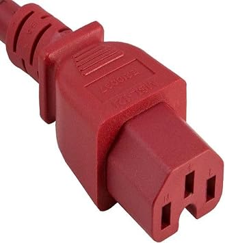 SANOXY Cables and Adapters; 2 Pack of 2ft 14 AWG 15A 250V Power Cord (IEC320 C14 to IEC320 C15), Red