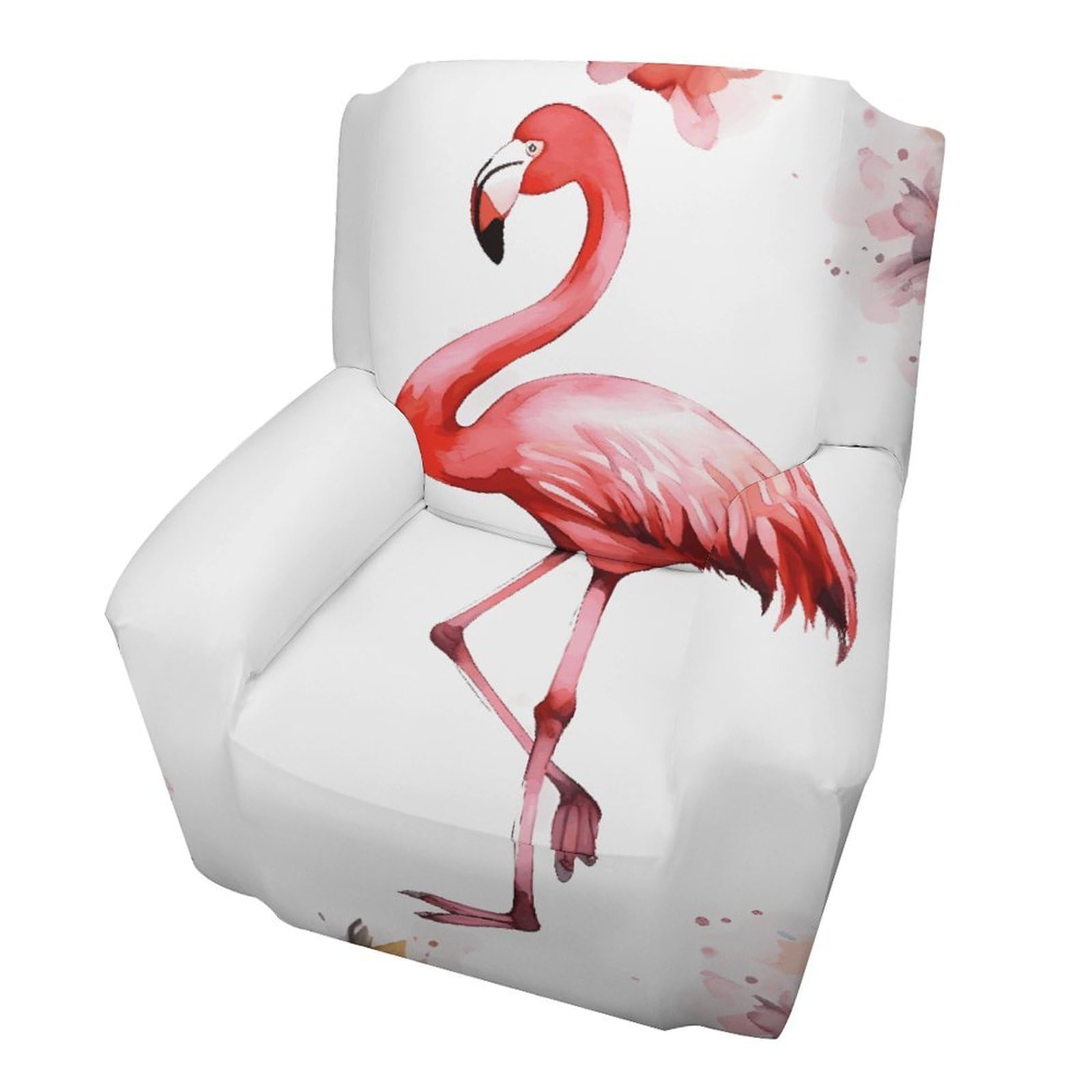 Fodpand Style Flamingo Sofa Cover Soft 1 Seater Sofa Slipcover For Pets Washable,Couch Cover With Elastic Straps Furniture Protector
