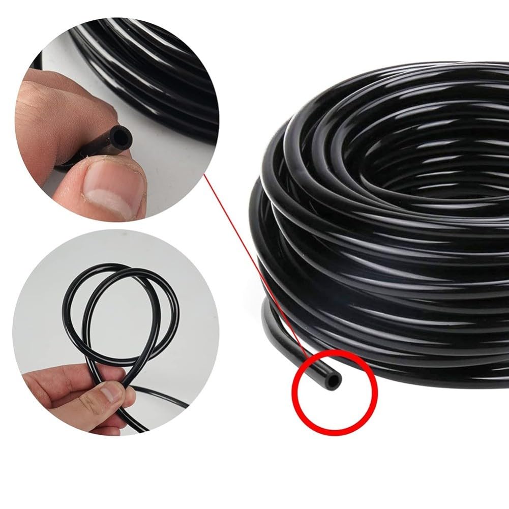 Tuyau d'irrigation goutte à goutte de 4 à 6 mm - Ligne de distribution vierge pour systèmes d'arrosage de jardin personnalisés, serres, agriculture, PVC noir