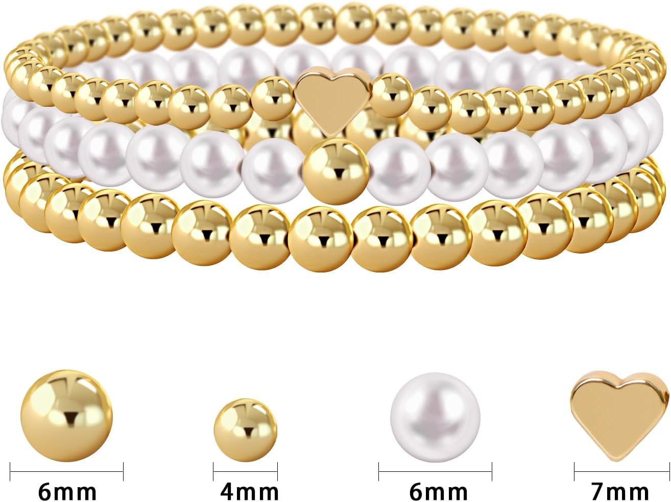 Dainty Pearl Chain Bracelets 14K Gold Bracelet for Women Adjustable Baroque Culture Jewelry Gifts for Mother Wife - Image 5