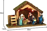 FEERIC LIGHTS & CHRISTMAS Porcelán Betlehem LED Világítással - 3 az 1-ben Karácsonyi Dekoráció 7 Figurával 5
