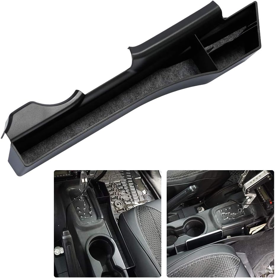 SUNPIE Passenger Side Gear Shift Console Pocket Organizer Gap Filler Storage Box Tray for J eep Wrangler JK Interior Accessories Seat Side Storage Case(Pack of 1)