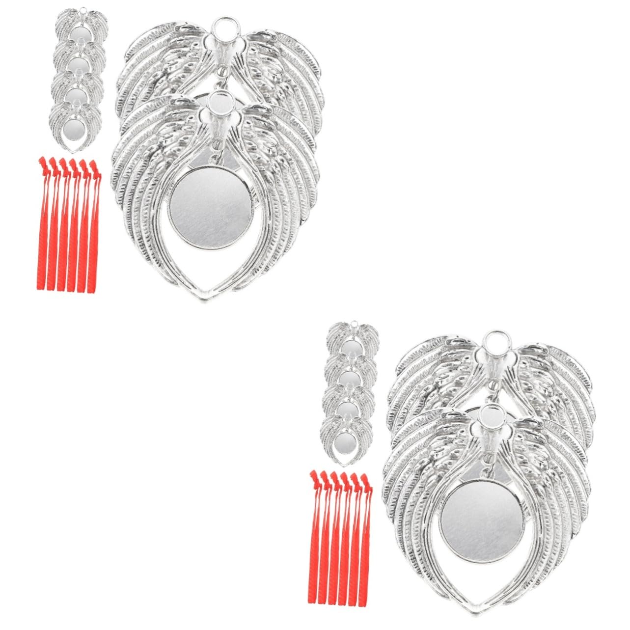 Cabilock 12piezas Adornos Navideños De Alas De Ángel Decoración para Árbol De Navidad Colgantes Sublimables para Fiestas y Eventos Diseño Elegante y Chic para Hogar y Oficina