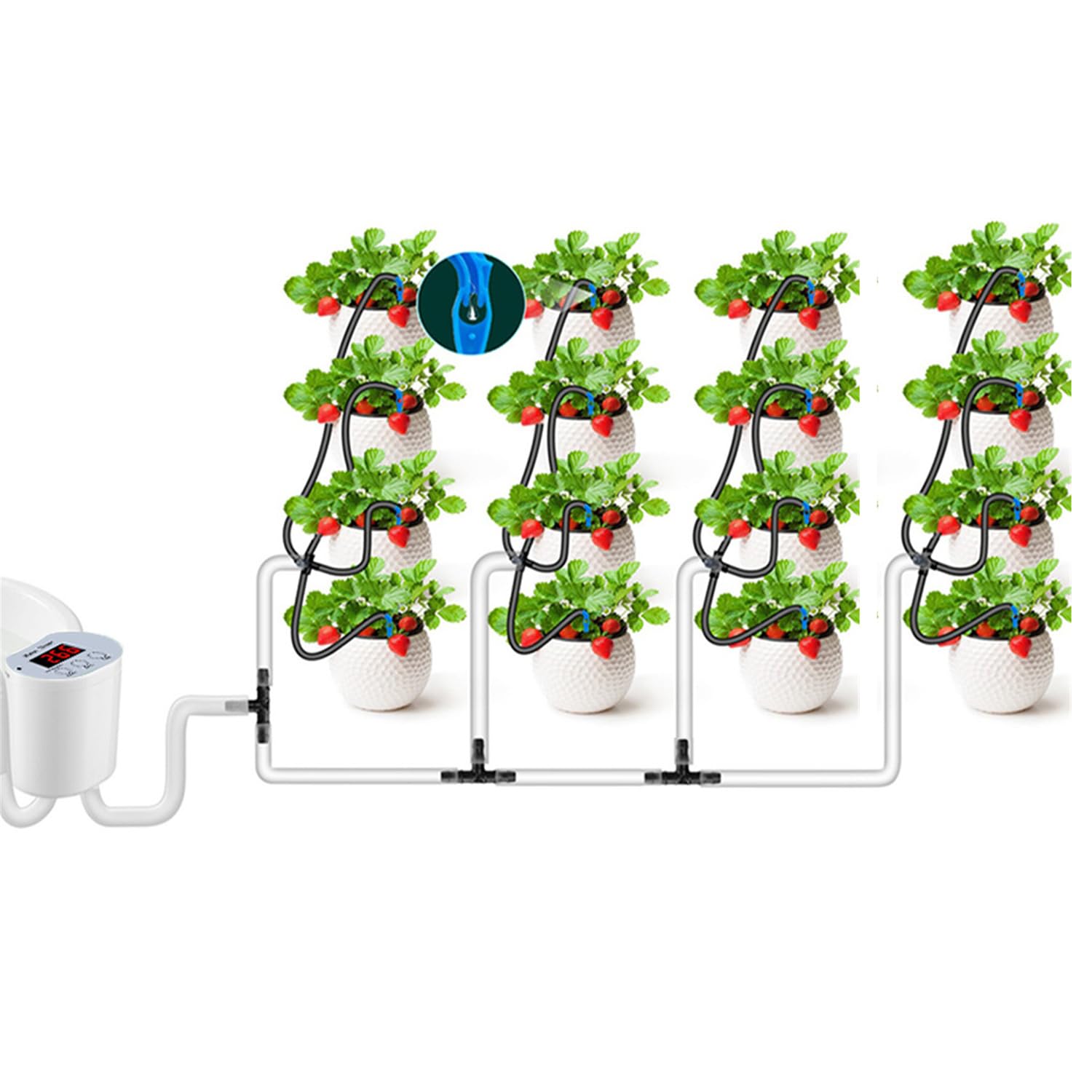 Système d'arrosage automatique des plantes, kit d'irrigation goutte à goutte programmable, outil d'arrosage automatique pour plantes d'intérieur, appareil d'économie d'eau pour les vacances