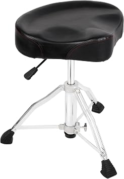 Hydraulic Drum Throne, Adjustable Drum Thrones Seat with Anti-Slip Feet Saddle, Motorcycle Style Drum Chair for Adults Drummers