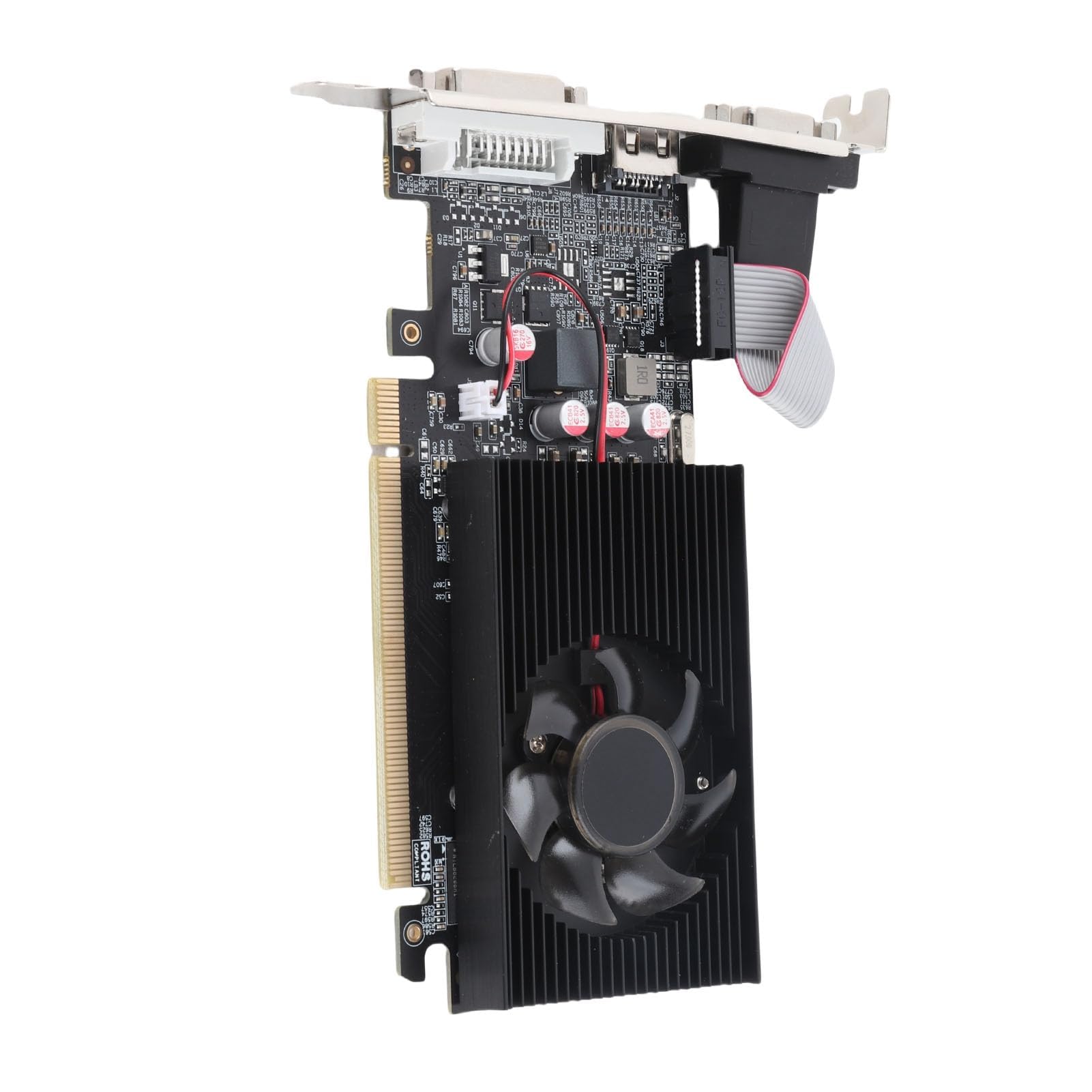 Dpofirs Scheda Grafica DDR3 GT710 da 2 GB 64 Bit, per DirectX 11, Slot PCI Express 2.0 16X, Interfaccia Multimediale HD, DVI, VGA, Scheda Video per PC, per Ufficio e Casa