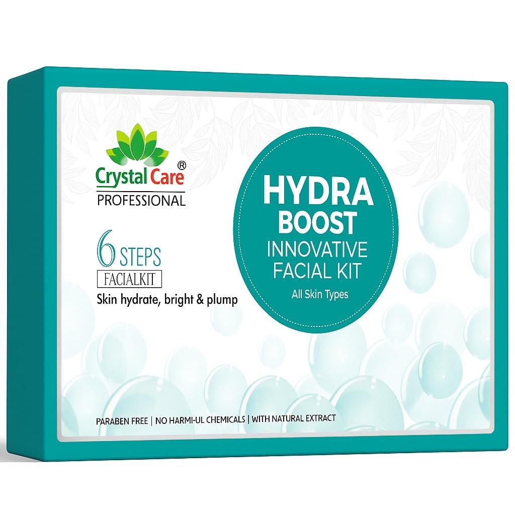 Professional Hydra Boost Facial Kit 6 Step | Face Cleanser, Scrub, Gel , Cream , Face Pack & Serum 10ml | Salon Facial Kit for Hydration & Glow | All Skin Types