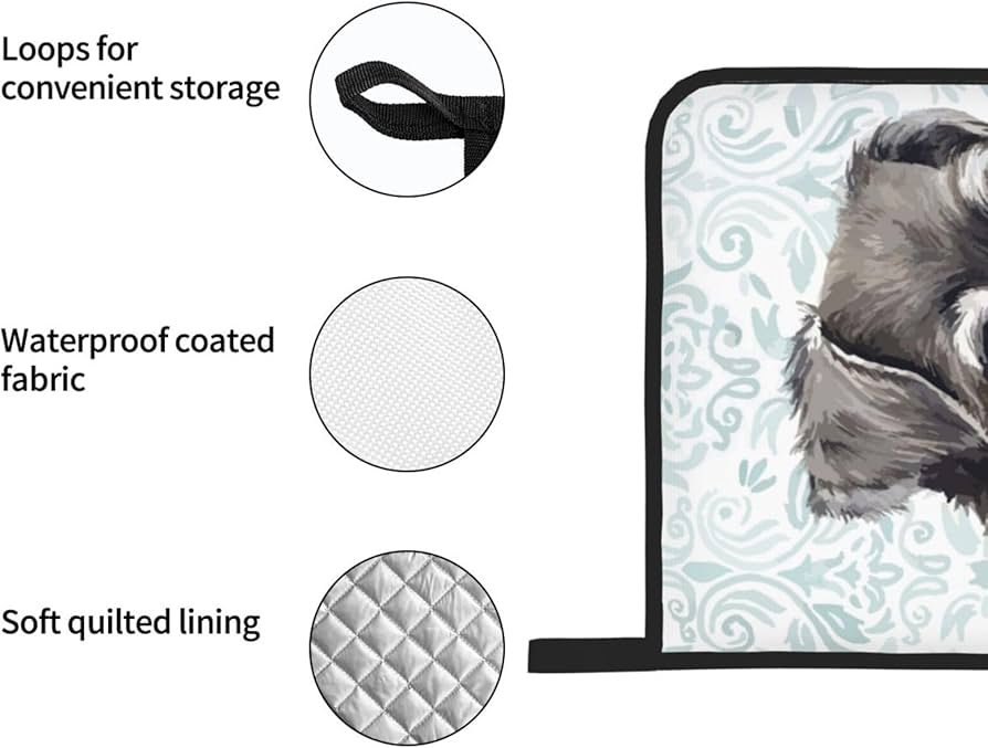 Amazon.co.jp: 鍋つかみ 4点セット シュナウザー かわいい犬 クック