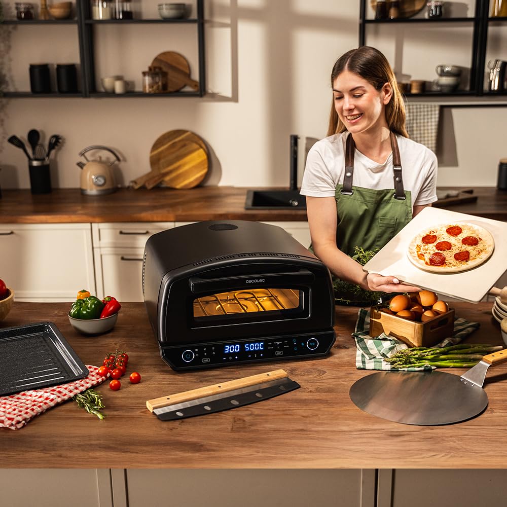 Cecotec Wielofunkcyjny piekarnik do pizzy i co 500 Max 2200 W, 13 l, wyświetlacz LED, temperatura 60º-500 °C, funkcje specjalne, podwójna wytrzymałość, rozmiar pizzy 13", akcesoria w zestawie