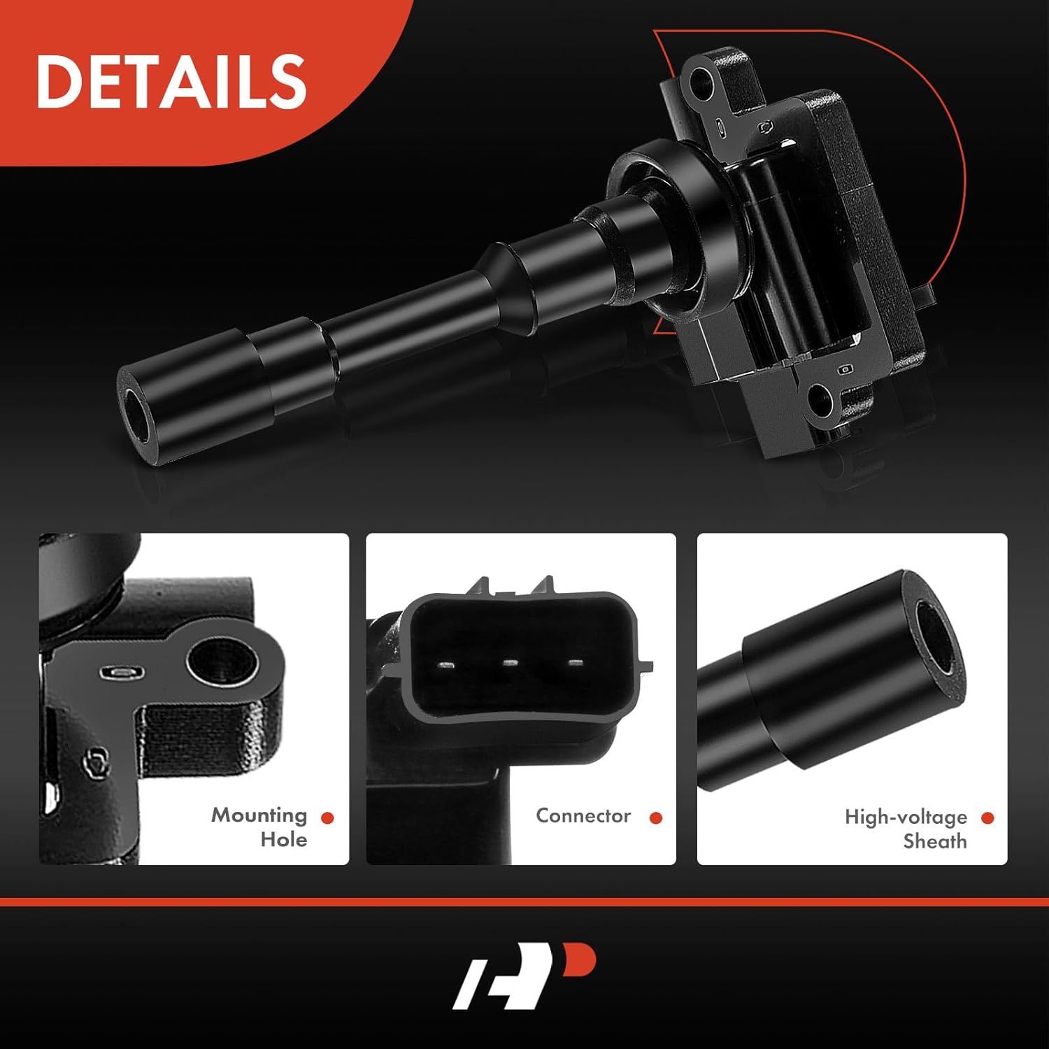 A-Premium Engine Ignition Coil Pack Compatible with Mitsubishi Mirage 1995-2005, Lancer 2003-2007, Space Star 1998-2004, 1.3L 1.6L