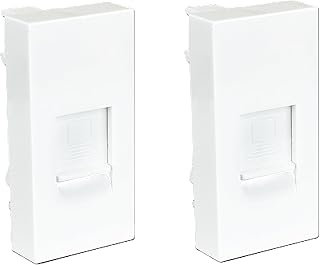 MX RJ45 Cat6/Cat6a Network Port 1 Module | 22.5×45mm Modular Data Socket for LAN &amp; Ethernet Wall or Furniture Plates | Pac...