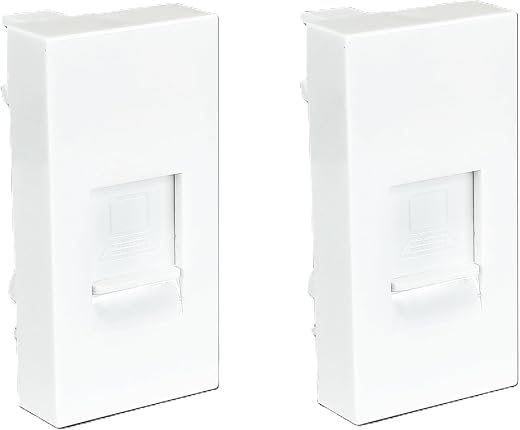 MX RJ45 Cat6/Cat6a Network Port 1 Module | 22.5×45mm Modular Data Socket for LAN &amp; Ethernet Wall or Furniture Plates | Pac...