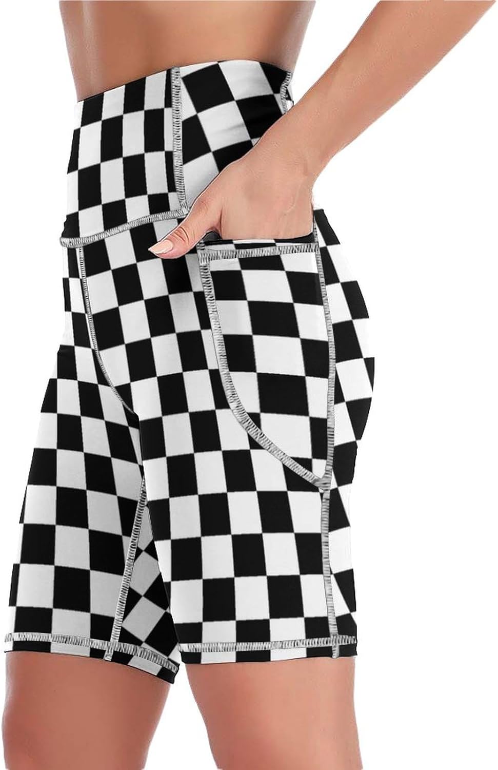 Women's 7" High Waist Biker Shorts with Pockets for Gym Workout Yoga Running Athletic - Image 4