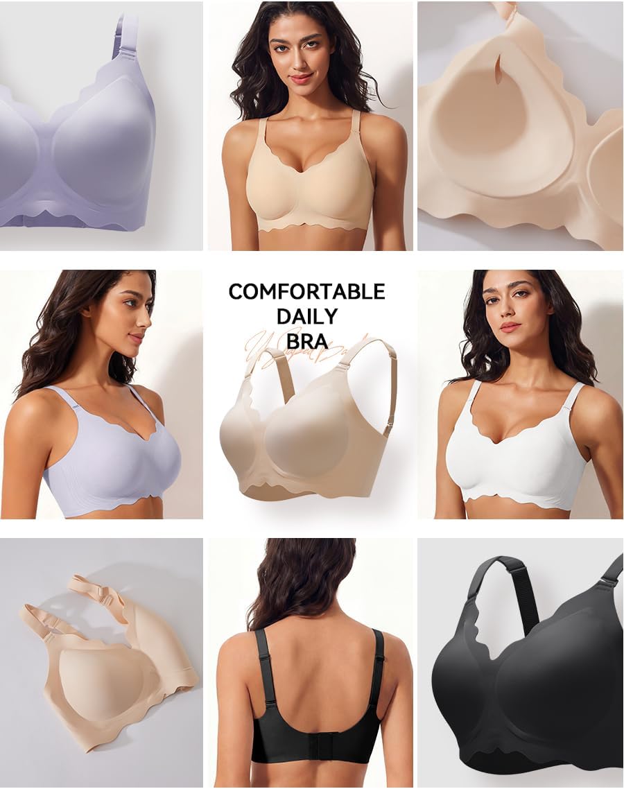 Wireless Jelly Bra Gel Push Up Band Cup Sizes Scalloped Bras for Women No Underwire T Shirt Bra - Image 6