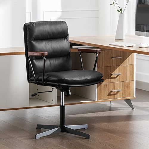 Okeysen Silla moderna de escritorio de oficina, silla de tocador con reposabrazos acolchados extraíbles para el hogar, silla giratoria ergonómica