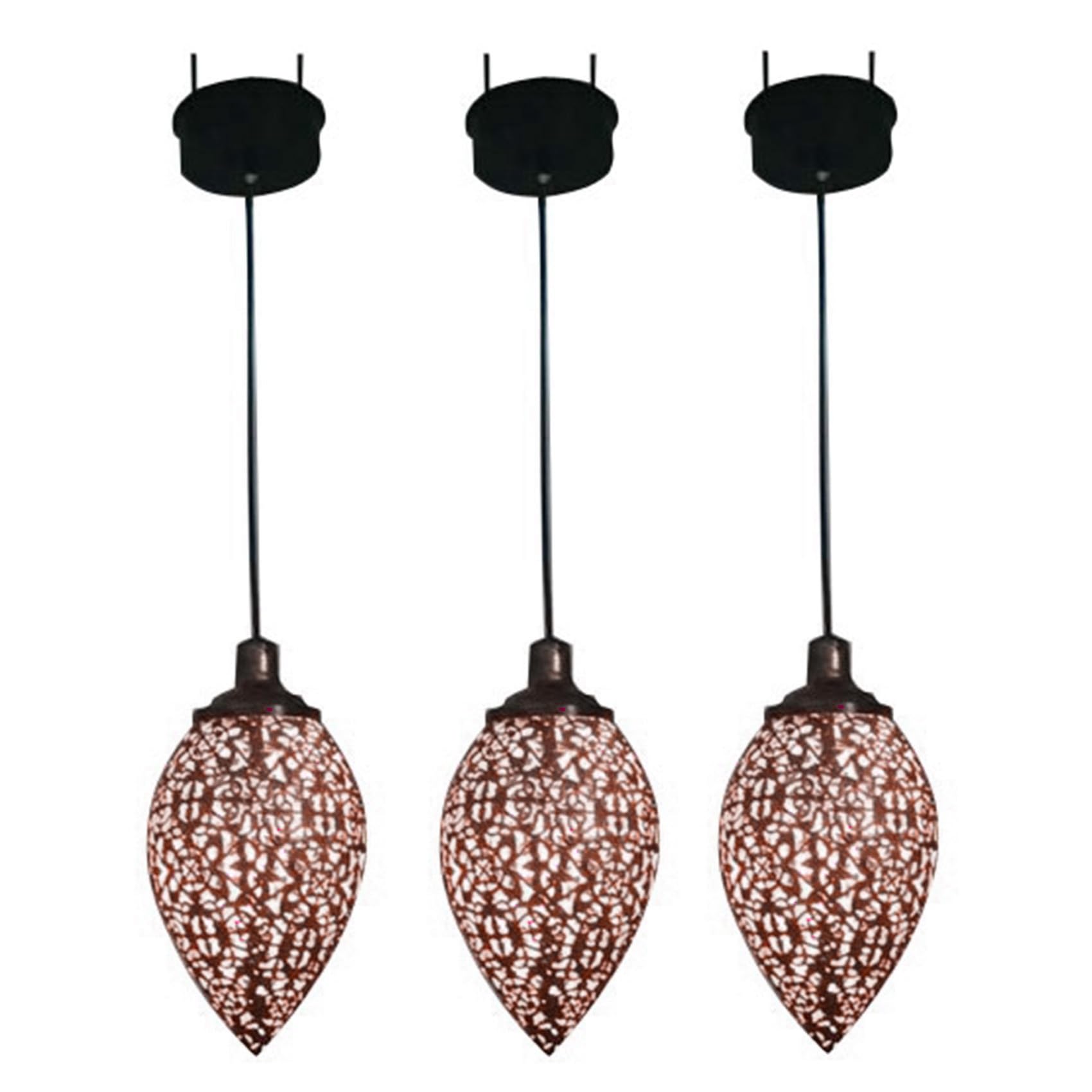 Hndhbfgrt 3X Solar Powered LED Moroccan Hanging Lantern Retro Moroccan Pattern Projection Lamp Garden Decor Fairy Light Kit