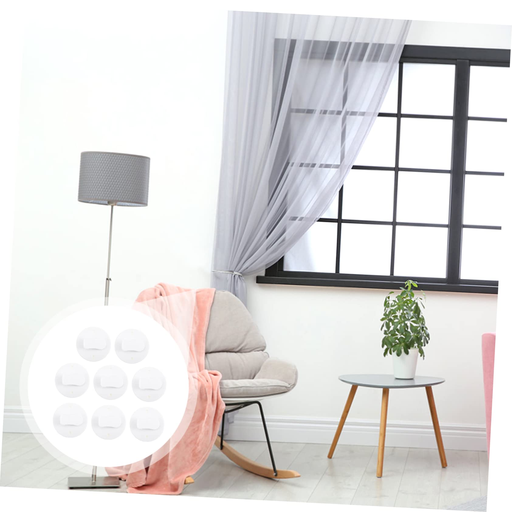 GLEAVI 3sets Bathing Curtain Clips Windproof Wall Adhesive Splashes Stop Clamp for Shower Curtains Minimalist Design for Smooth Surfaces 8pcs*3