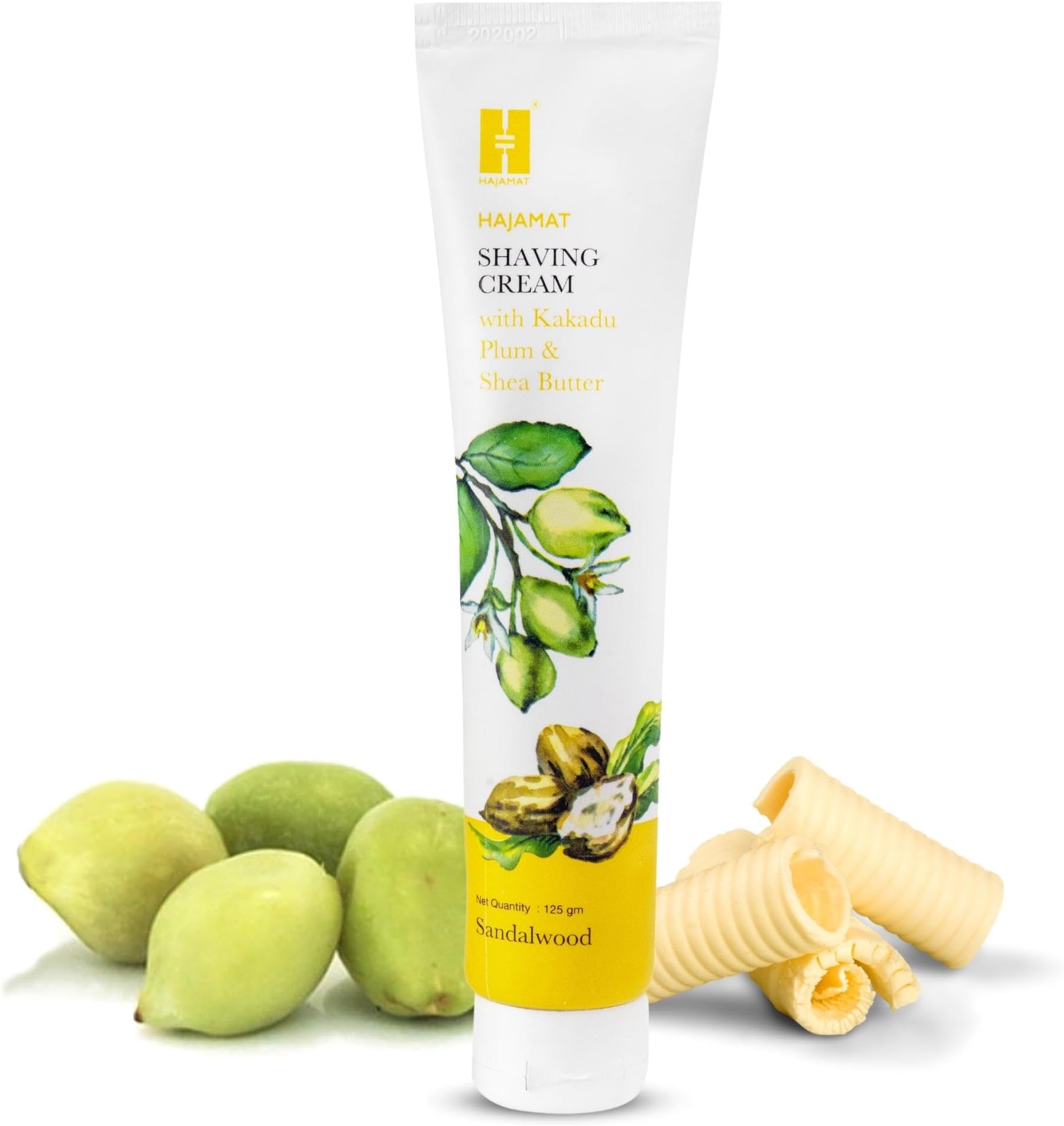 Hajamat Shaving Cream for Men | Natural Shaving cream - No Toxic Chemicals, SLS, Parabens | Best Shaving Cream with Shea Butter for premium shave experience | Fresh Herbal Sandalwood Scent | (125 gm)