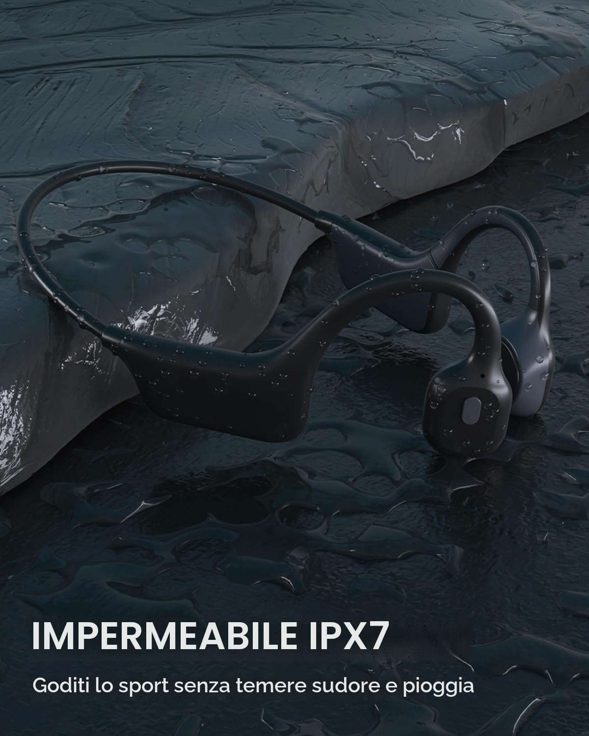 SANOTO Cuffie Conduzione Ossea Open Ear Auricolari Bluetooth 5.3 Ossea Auricolari Conduzione Ossea Wireless IPX7 Cuffie Sport Impermeabili e Antisudore Adatte per Corsa Ciclismo Fitness Ufficio