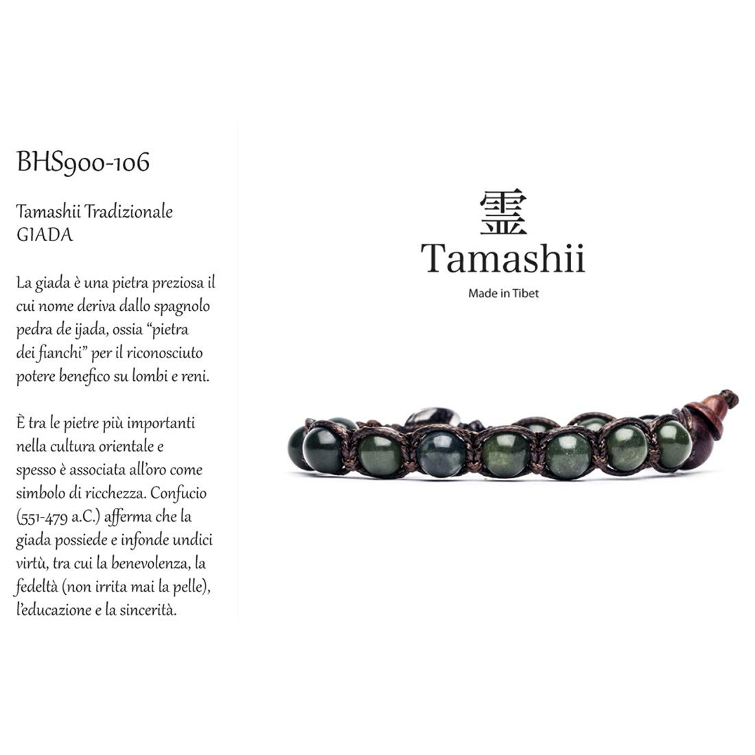 Bracciale tibetani in Giada Verde BHS900-106