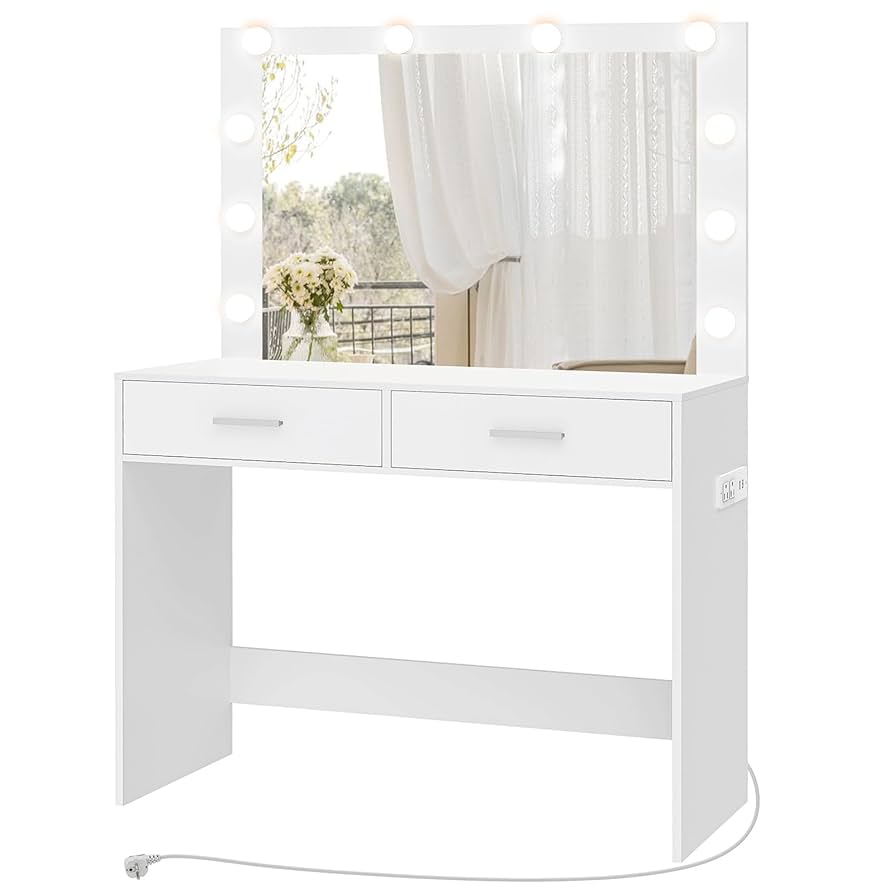 化粧台 化粧室 DRESSING TABLE WITH LIGHTS Makeup Vanity Desk Dressing Table with Mirror Touch Screen