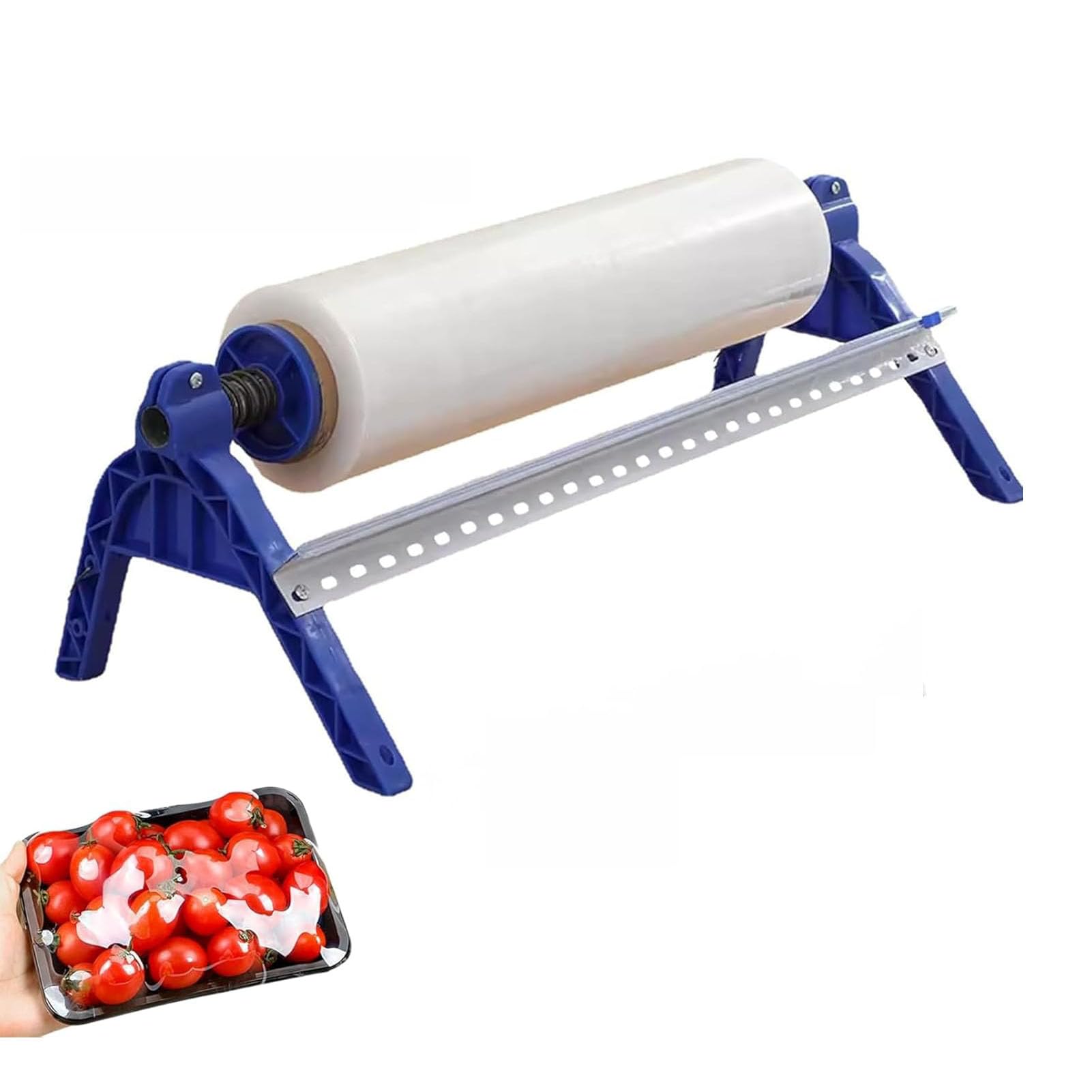 Dispensador de película Estirable de 21,65 Pulgadas de Ancho, máquina de envasado con película Estirable de Ajuste de tensión, dispensador de plástico de Mesa