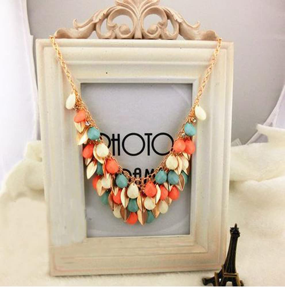 Multicolored Bead Statement Necklace