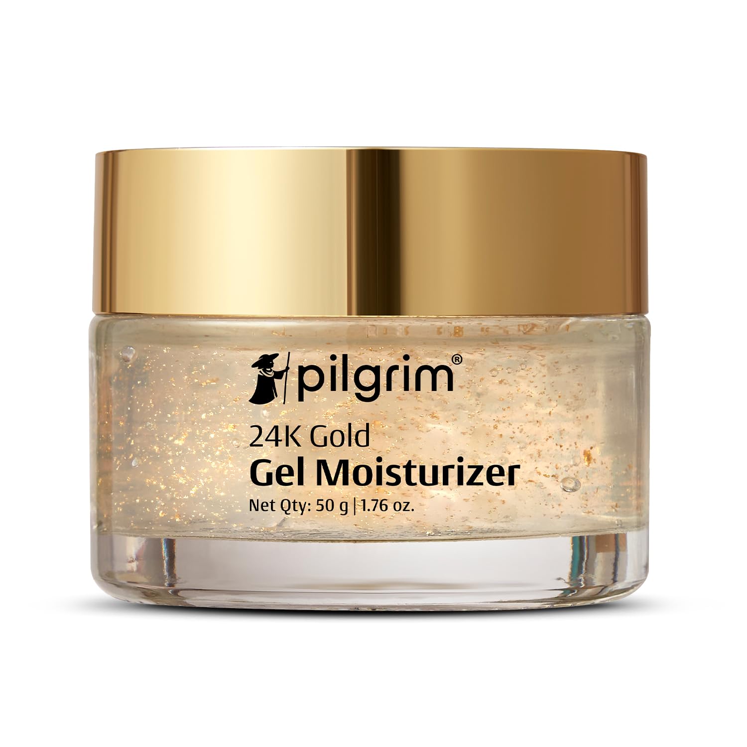 Pilgrim 24K Gold Gel Moisturizer | Hydrating Face Gel for Soft, Smooth & Radiant Skin | Infused with Hyaluronic Acid & Alpha Arbutin | Lightweight & Fast-Absorbing | 1.76 Oz (50gm)